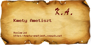 Kmety Ametiszt névjegykártya
